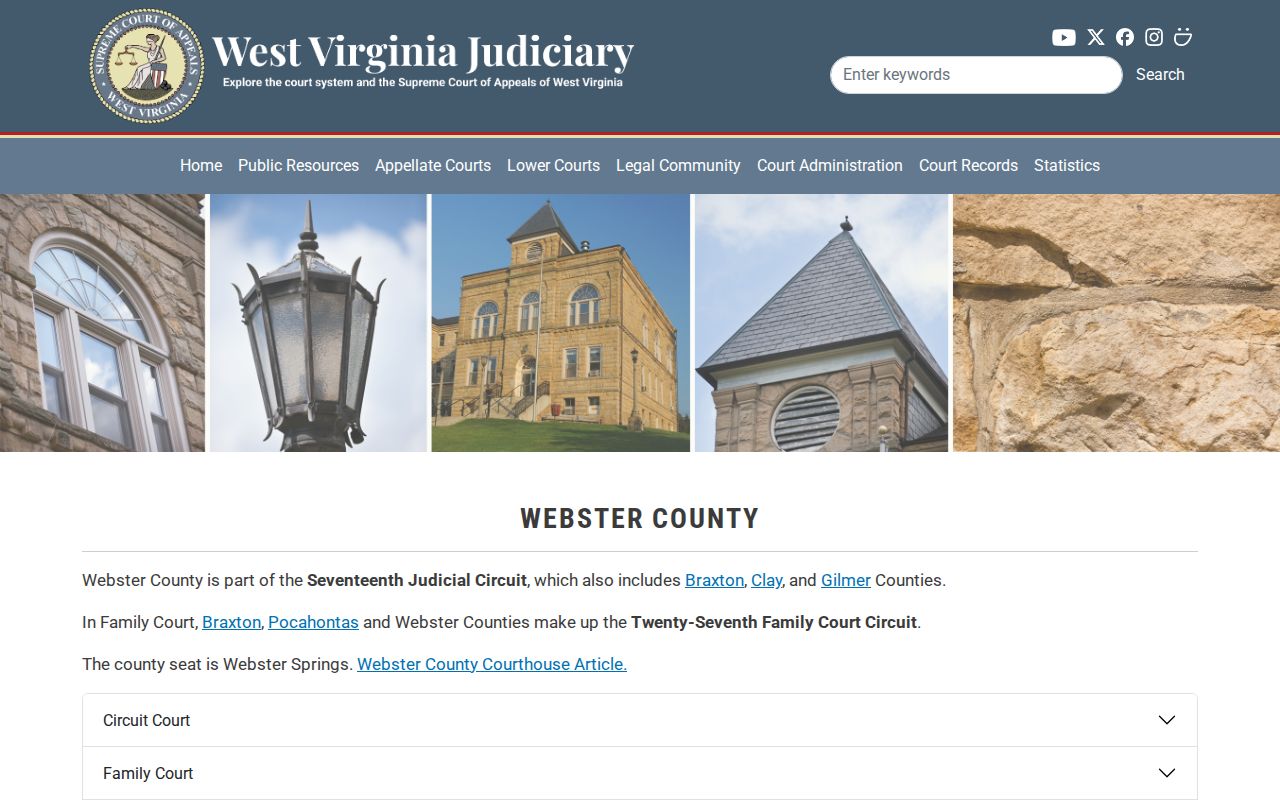 Webster County court docket directory and current clerk routing