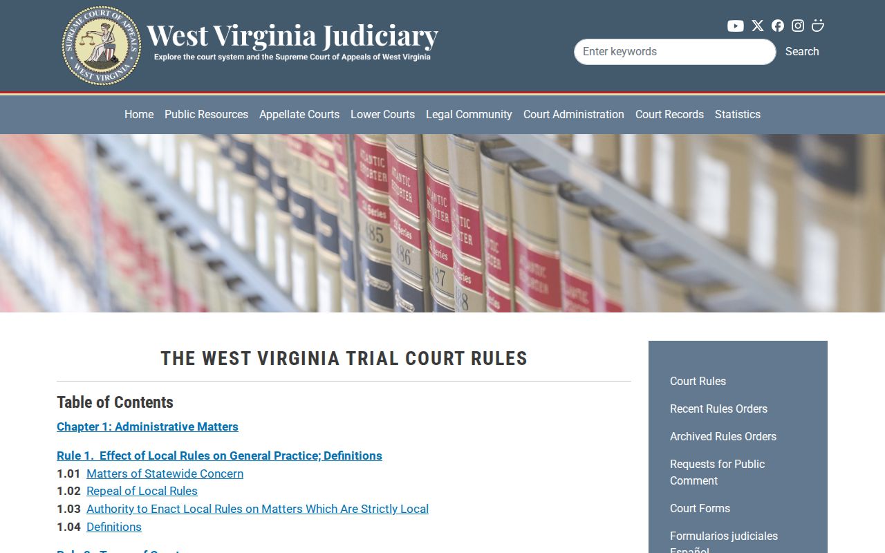 Webster County court calendar term-day rule