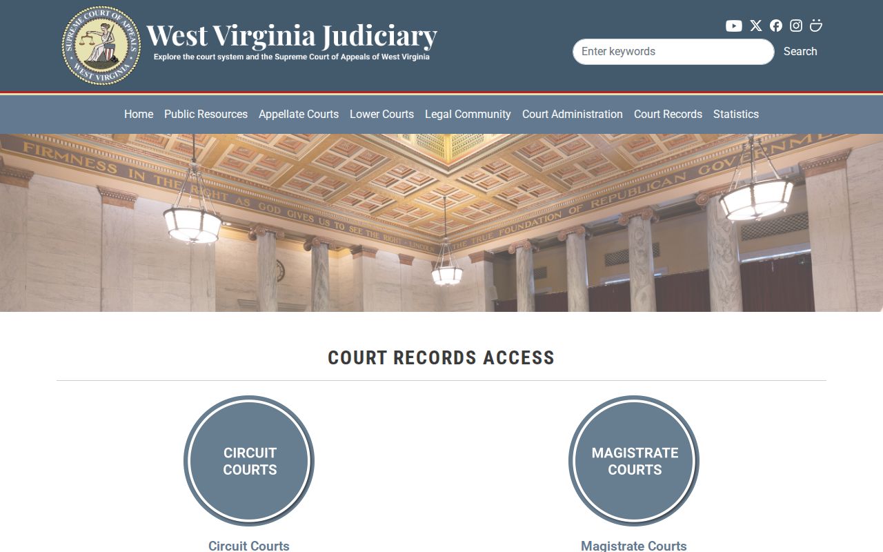 Webster County case search routing for Circuit and Magistrate Courts