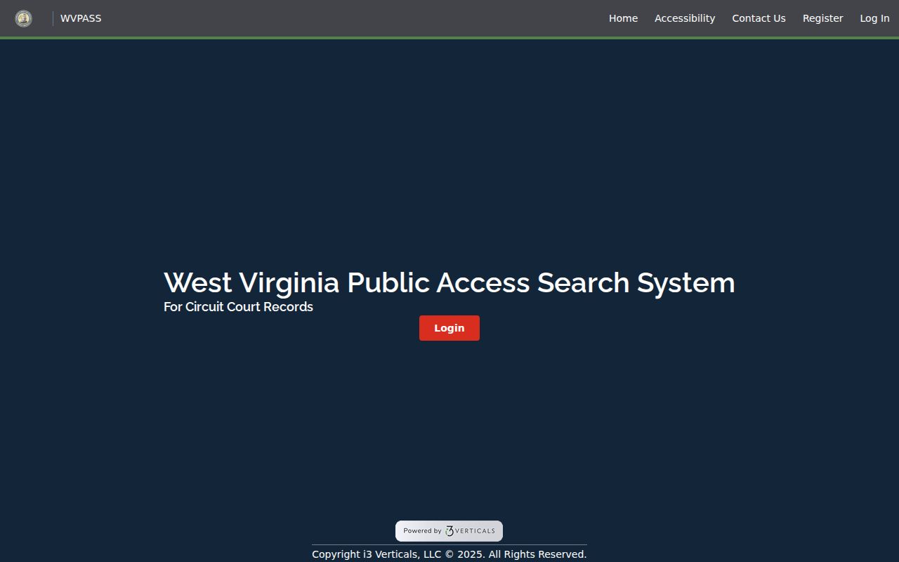 Webster County case search WVPASS loading screen